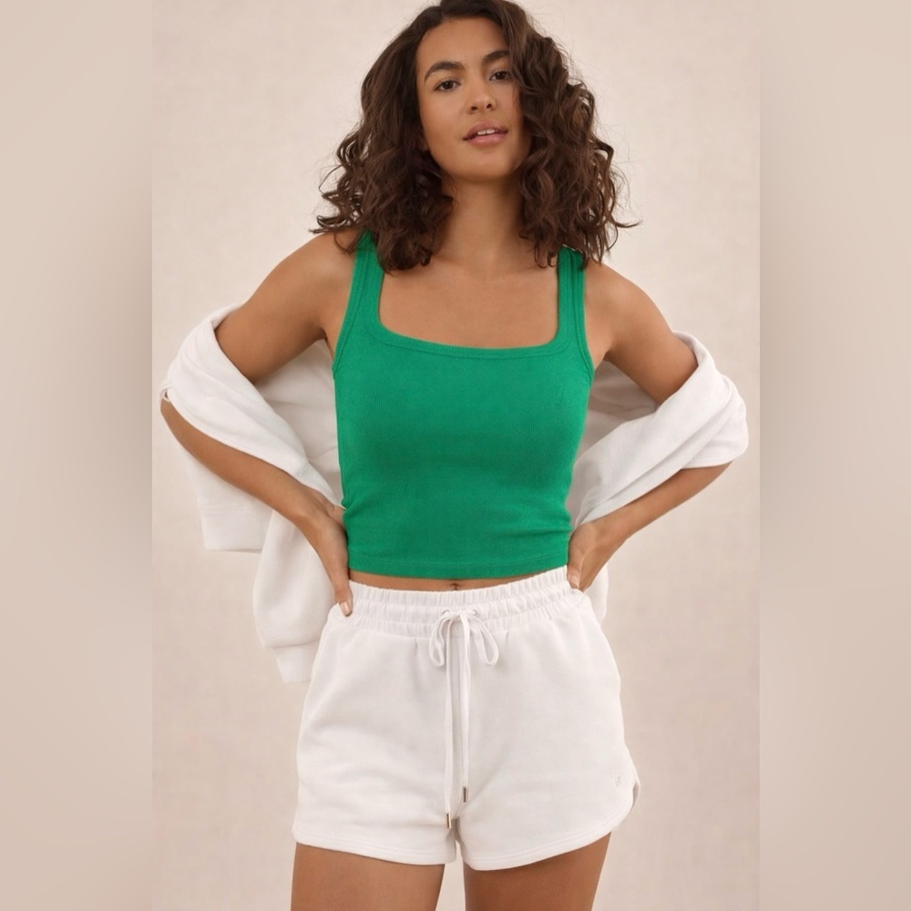 Green Square Neck Tank Top S